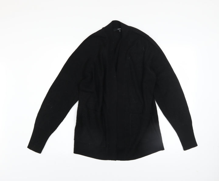Next Women Black XS Knit Open Front Long Sleeve Cardigan