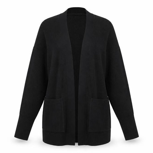 Next Women Black XS Knit Open Front Long Sleeve Cardigan