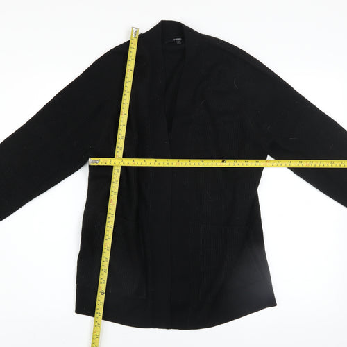 Next Women Black XS Knit Open Front Long Sleeve Cardigan