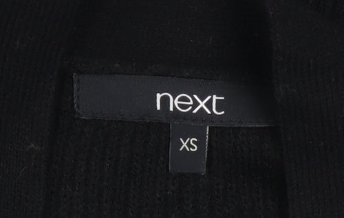 Next Women Black XS Knit Open Front Long Sleeve Cardigan