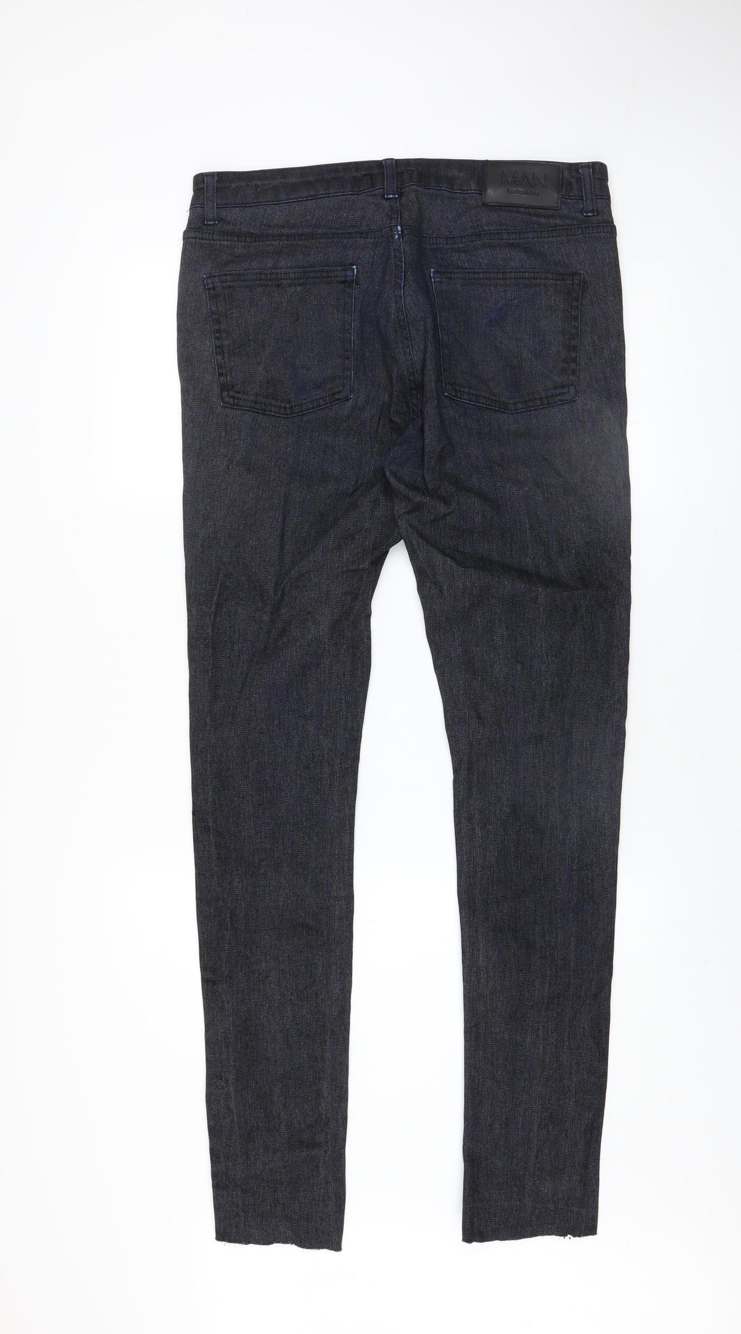 boohooMAN Men's Blue Skinny Fit Denim Jeans Size 34 Slim Fit