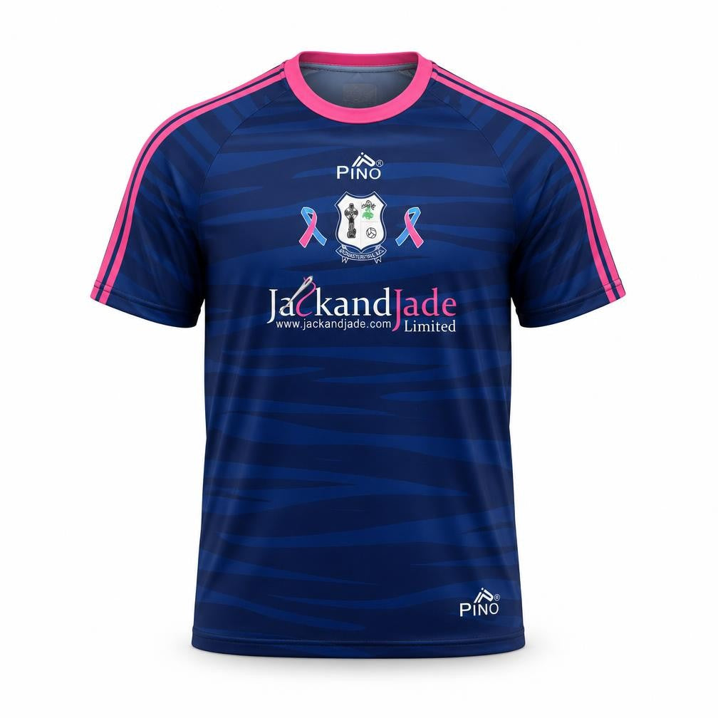 PINO Men's Blue Pink Short Sleeve Jersey Sports T-Shirt Size S