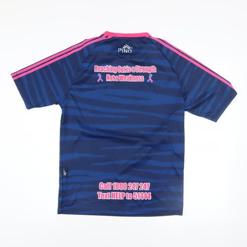 PINO Men's Blue Pink Short Sleeve Jersey Sports T-Shirt Size S