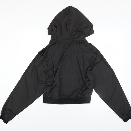 Puma Womens Black Size 10 Full Zip Hoodie with Hooded Design