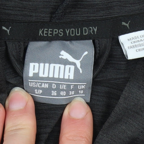 Puma Womens Black Size 10 Full Zip Hoodie with Hooded Design