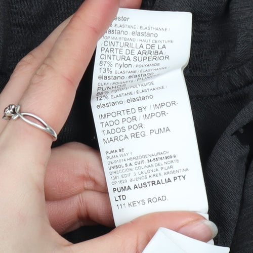 Puma Womens Black Size 10 Full Zip Hoodie with Hooded Design