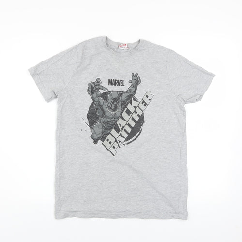 Marvel Boys Grey Black Panther Graphic T-Shirt 12-13 Years Regular Fit