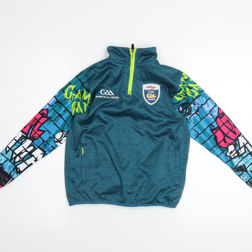 Azzurri Boys Blue Graphic 1/4 Zip Pullover Sweatshirt 2 Years