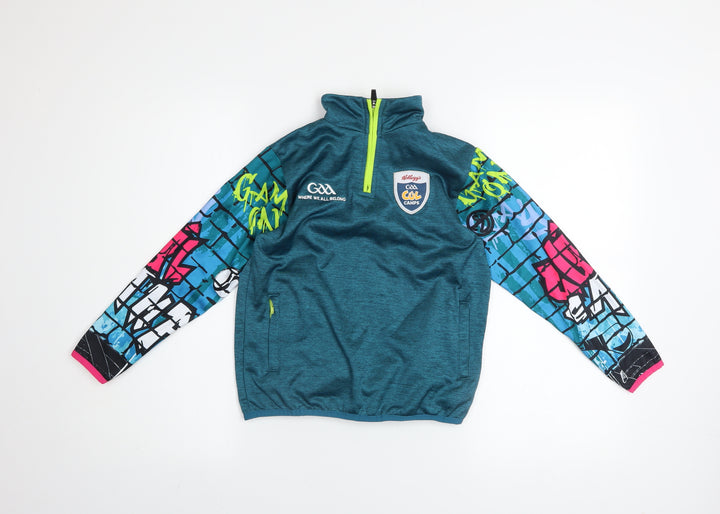 Azzurri Boys Blue Graphic 1/4 Zip Pullover Sweatshirt 2 Years
