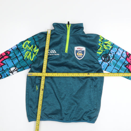 Azzurri Boys Blue Graphic 1/4 Zip Pullover Sweatshirt 2 Years