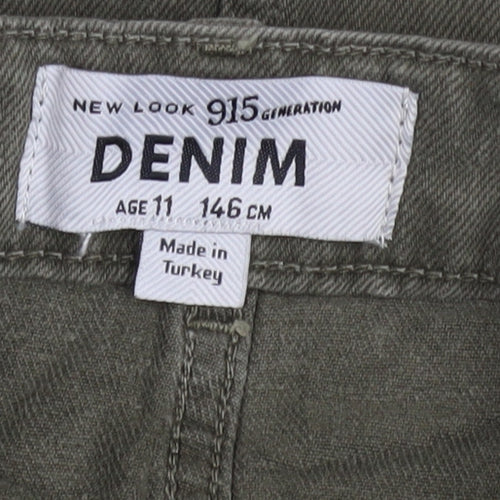 New Look Teens Green Denim Short Skirt Age 11 Cotton Casual