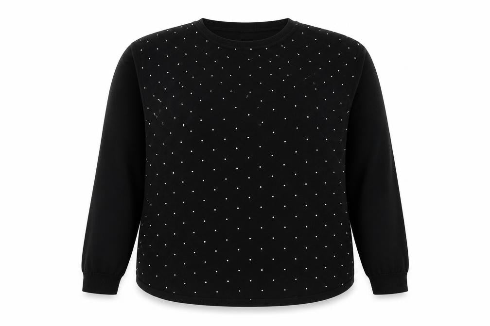 Bonmarche Women’s Black Beaded Long Sleeve Knit Top Size 18