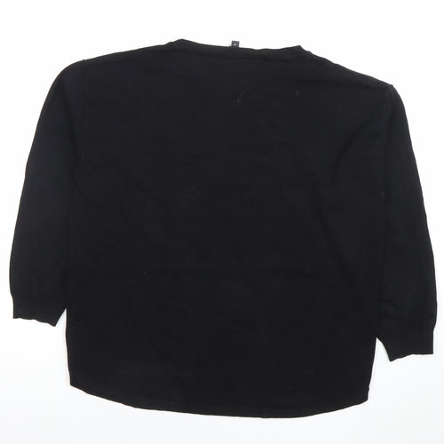 Bonmarche Women’s Black Beaded Long Sleeve Knit Top Size 18