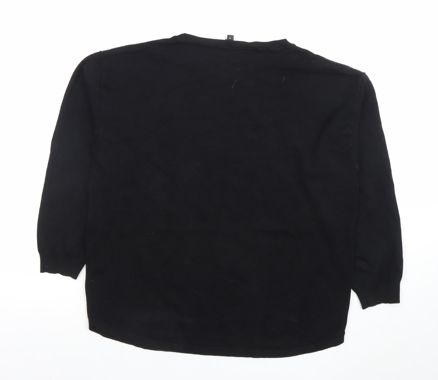 Bonmarche Women’s Black Beaded Long Sleeve Knit Top Size 18