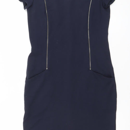 Tatuum Women's Navy Short Sleeve Sheath Dress Size 8