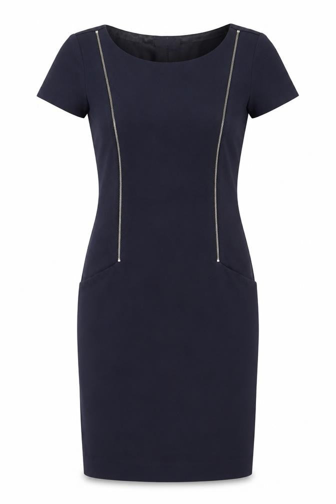 Tatuum Women's Navy Short Sleeve Sheath Dress Size 8