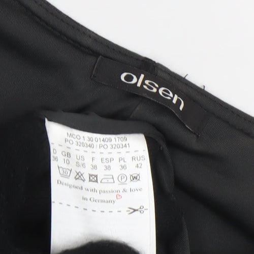 Olsen Women Black Size 10 Shift Knee Length 3/4 Sleeve Dress