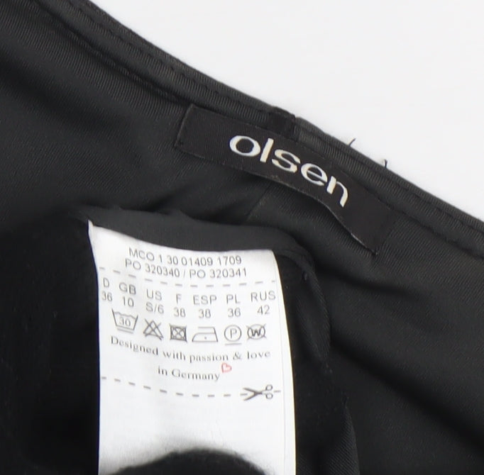 Olsen Women Black Size 10 Shift Knee Length 3/4 Sleeve Dress