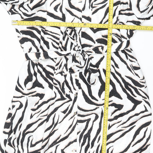 Dunnes Women’s Zebra Print Wrap Dress XL Sleeveless V-Neck