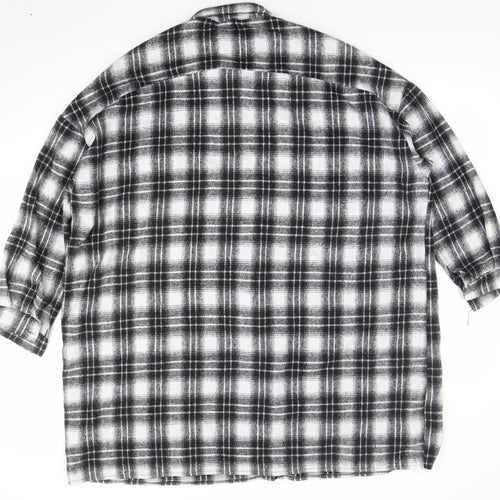 Boohoo Womens Black Check 3/4 Sleeve Shirt Dress Size 10