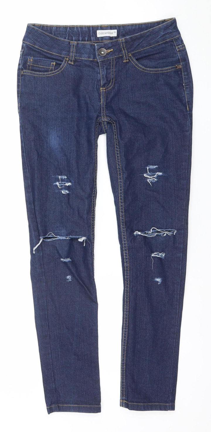 C&A Women’s Blue Distressed Skinny Denim Jeans Size 8