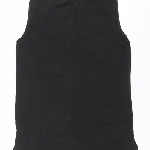 Mango Women’s Black Sleeveless Blouse XS Woven Crew Neck