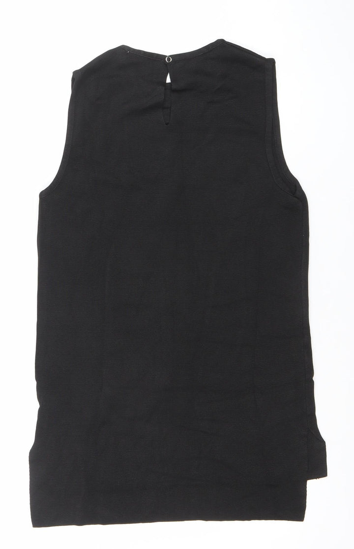 Mango Women’s Black Sleeveless Blouse XS Woven Crew Neck