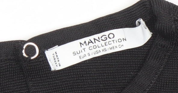 Mango Women’s Black Sleeveless Blouse XS Woven Crew Neck