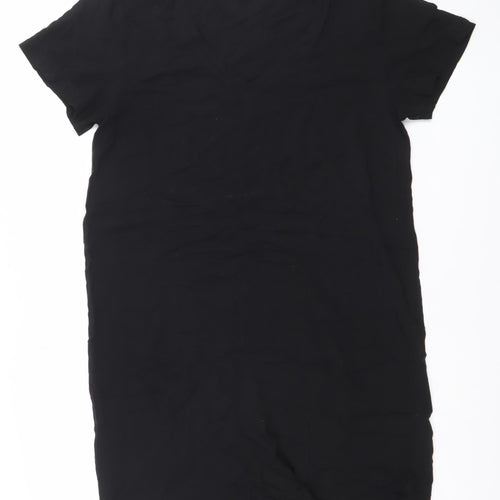 H&M Women's Black V-Neck Short Sleeve T-Shirt Dress Size 8