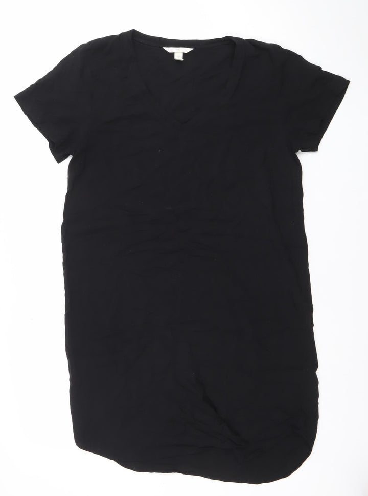 H&M Women's Black V-Neck Short Sleeve T-Shirt Dress Size 8