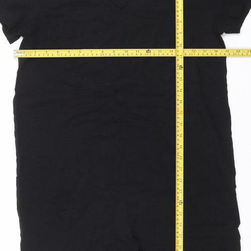 H&M Women's Black V-Neck Short Sleeve T-Shirt Dress Size 8
