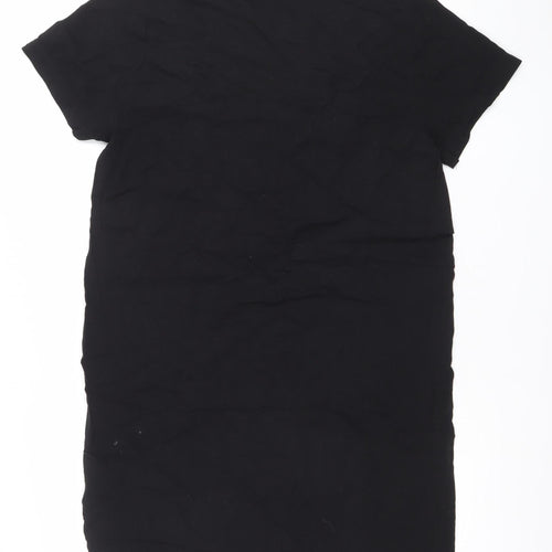 H&M Women's Black V-Neck Short Sleeve T-Shirt Dress Size 8