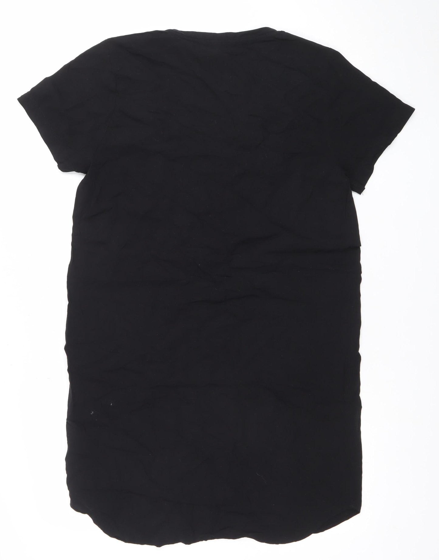 H&M Women's Black V-Neck Short Sleeve T-Shirt Dress Size 8