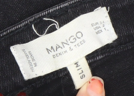 Mango Women’s Black Slim Fit Stretch Denim Jeans Size 8