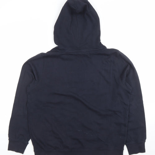 Diesel Womens Black Medium Pullover Hoodie Embroidered Logo