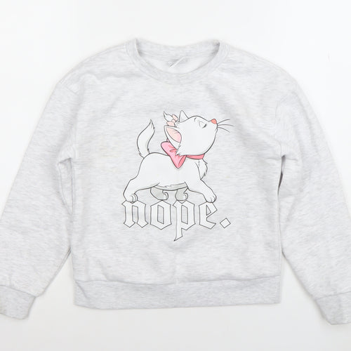 Disney Girls Grey Marie Aristocats Pullover Sweatshirt 8 Years