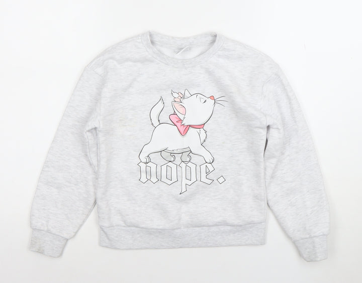 Disney Girls Grey Marie Aristocats Pullover Sweatshirt 8 Years