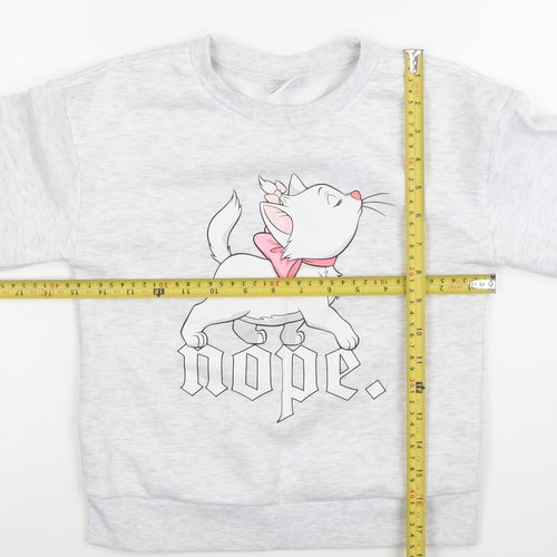Disney Girls Grey Marie Aristocats Pullover Sweatshirt 8 Years