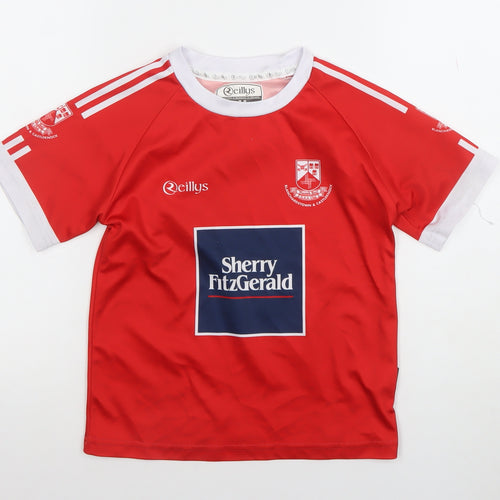 O'Reillys Boys Red 7-8 Years Football Jersey T-Shirt
