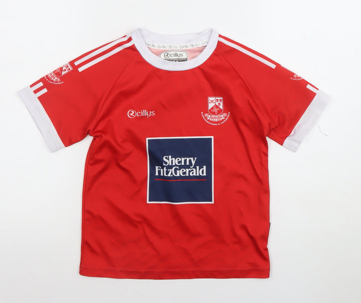 O'Reillys Boys Red 7-8 Years Football Jersey T-Shirt