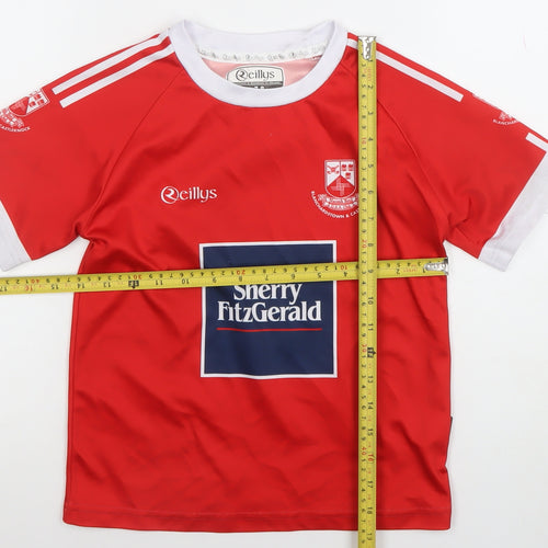 O'Reillys Boys Red 7-8 Years Football Jersey T-Shirt