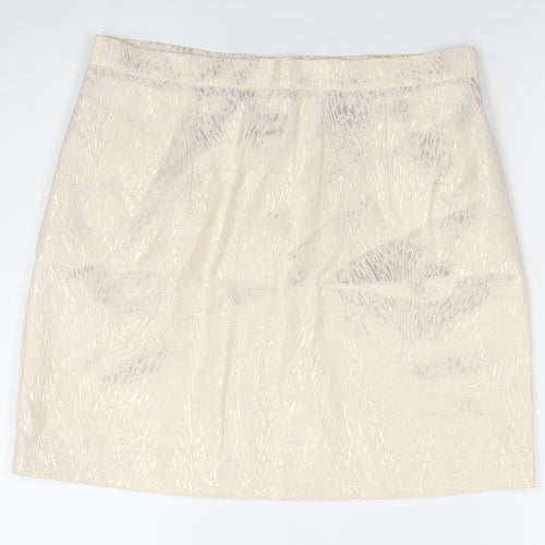 River Island Women’s Beige Size 12 Pencil Jacquard Skirt