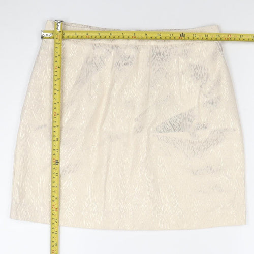 River Island Women’s Beige Size 12 Pencil Jacquard Skirt
