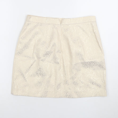 River Island Women’s Beige Size 12 Pencil Jacquard Skirt
