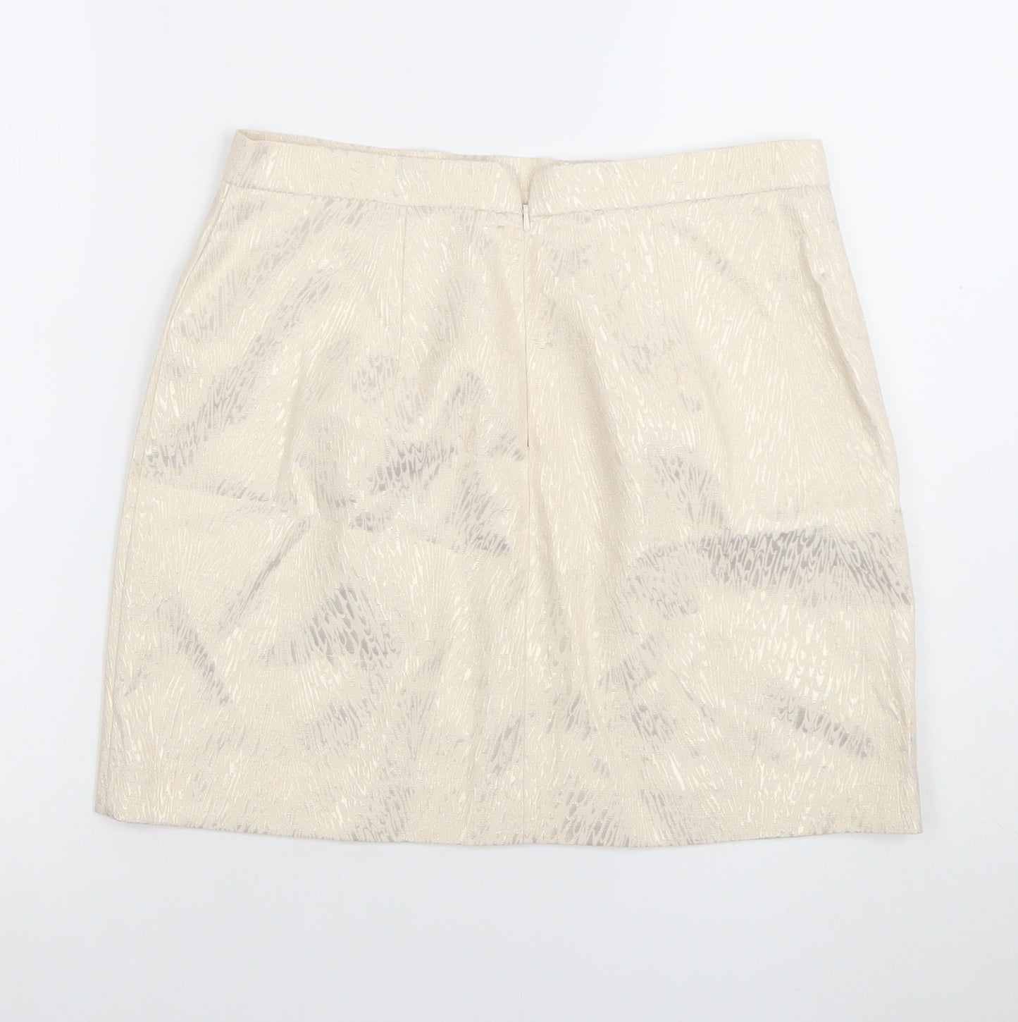 River Island Women’s Beige Size 12 Pencil Jacquard Skirt