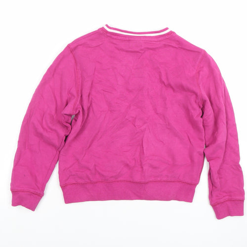 Reebok Girls Pink Logo Crew Neck Sweatshirt 8-9 Years Pullover Top