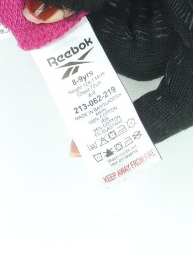 Reebok Girls Pink Logo Crew Neck Sweatshirt 8-9 Years Pullover Top
