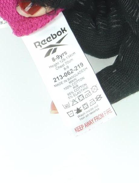 Reebok Girls Pink Logo Crew Neck Sweatshirt 8-9 Years Pullover Top