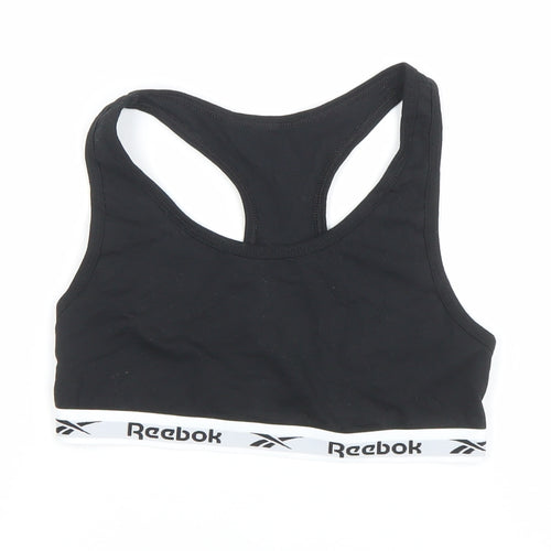 Reebok Girls Black M Sports Crop Tank Top Gym Training Activewear
