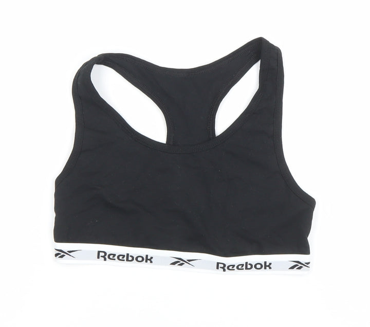 Reebok Girls Black M Sports Crop Tank Top Gym Training Activewear